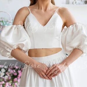 Chic White Puff Sleeves